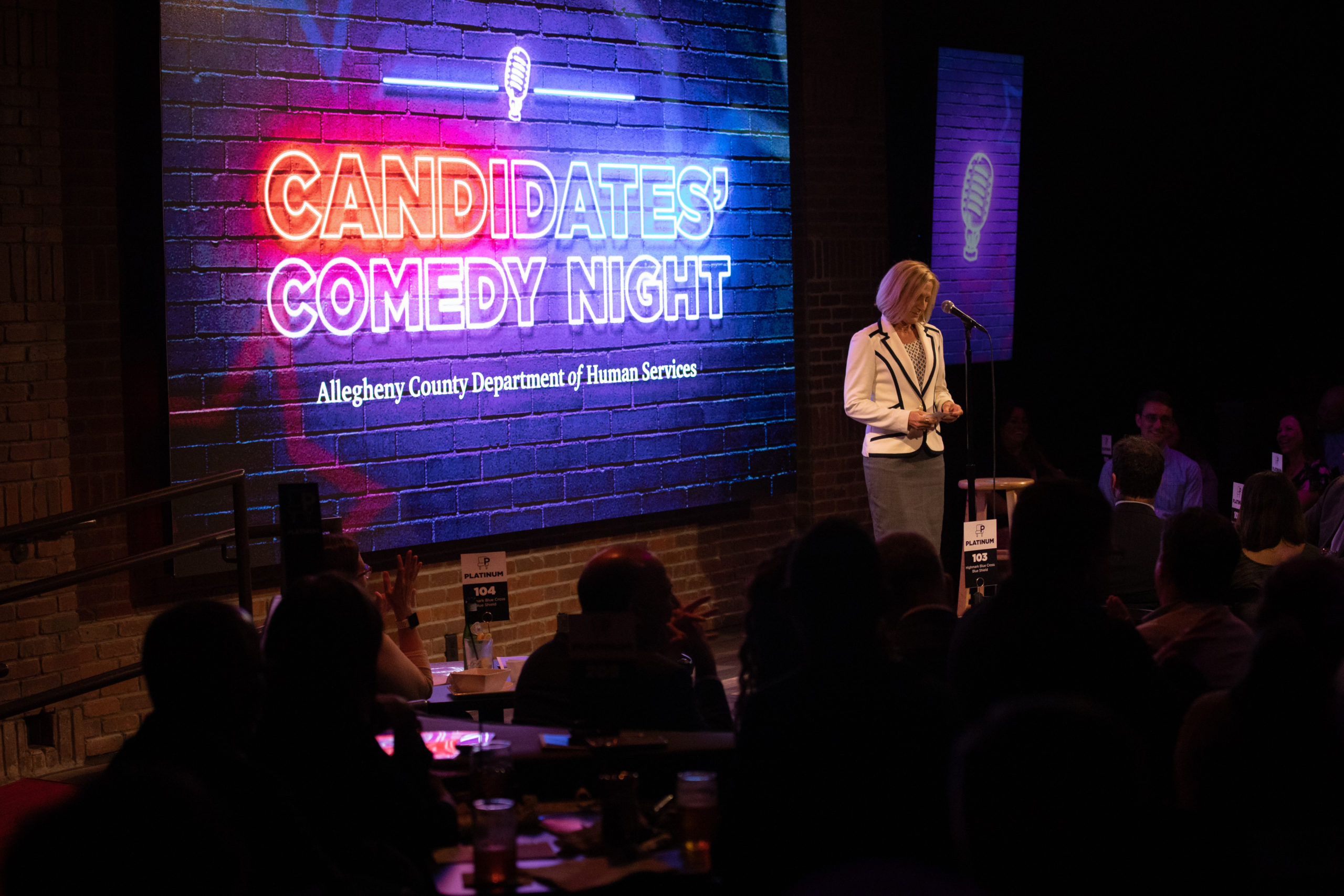Candidates' Comedy Night stage