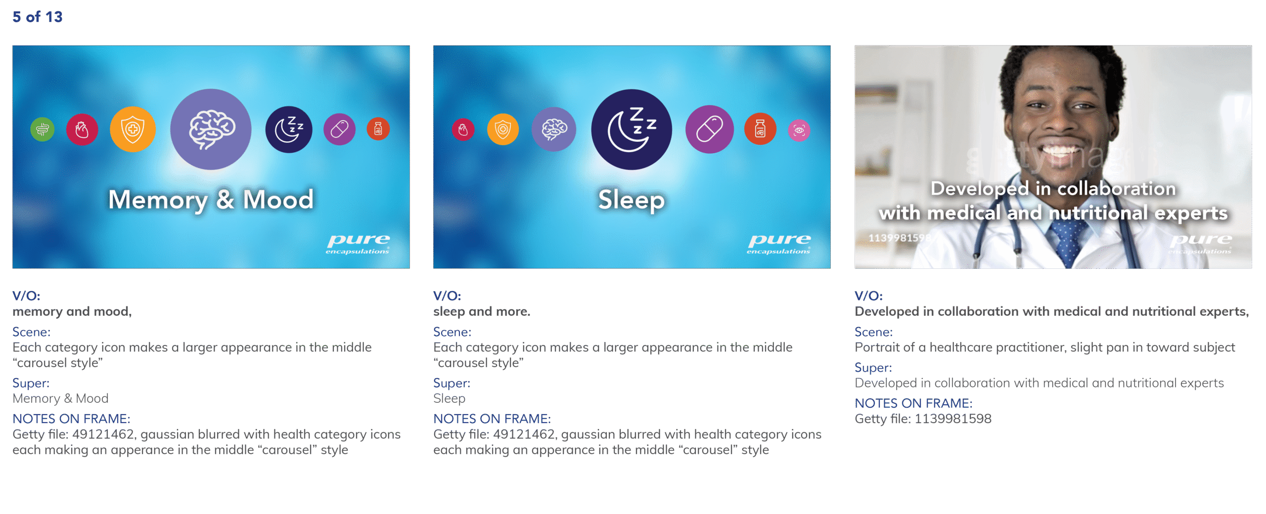 Set of motion boards