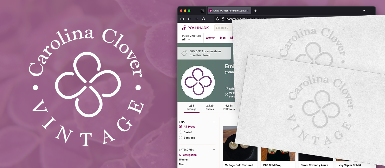 Carolina Clover vintage header showing logo